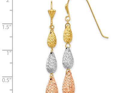 14k Tri-Color Earrings Style TL476 - Classique Jewelry Inc.