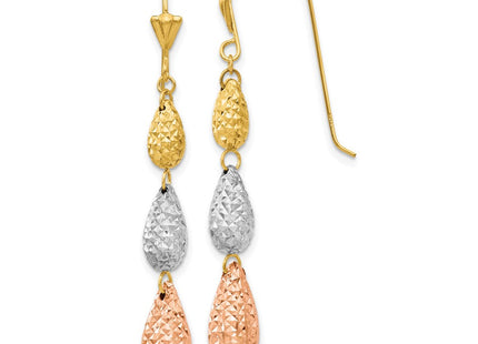 14k Tri-Color Earrings Style TL476 - Classique Jewelry Inc.