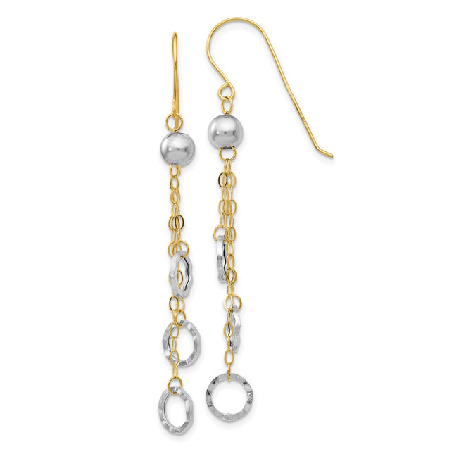 14k Two-tone Earrings Style TL480 - Classique Jewelry Inc.