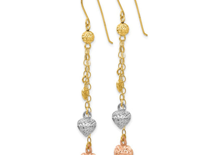 14k Tri-Color Earrings Style TL481 - Classique Jewelry Inc.
