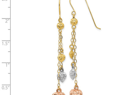 14k Tri-Color Earrings Style TL481 - Classique Jewelry Inc.