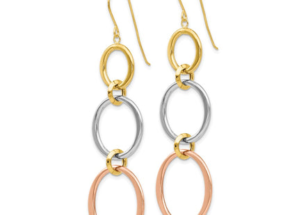 14k Tri-Color Earrings Style TL505 - Classique Jewelry Inc.