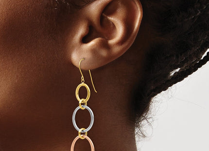 14k Tri-Color Earrings Style TL505 - Classique Jewelry Inc.