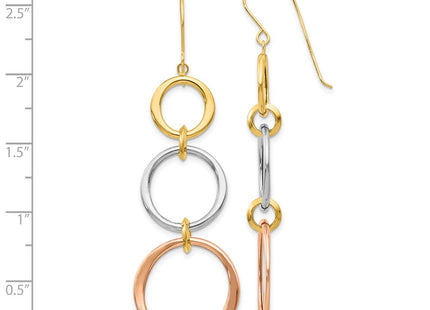 14k Tri-Color Earrings Style TL505 - Classique Jewelry Inc.