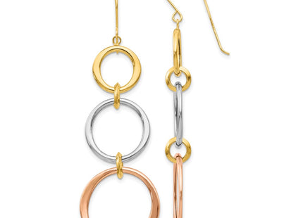 14k Tri-Color Earrings Style TL505 - Classique Jewelry Inc.
