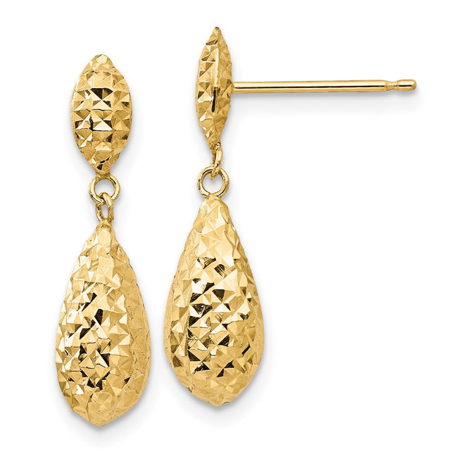 14k Yellow Gold Earrings Style TL506 - Classique Jewelry Inc.
