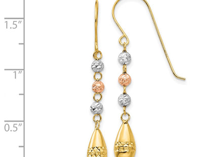 14k Tri-Color Earrings Style TL537 - Classique Jewelry Inc.