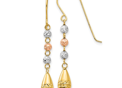 14k Tri-Color Earrings Style TL537 - Classique Jewelry Inc.