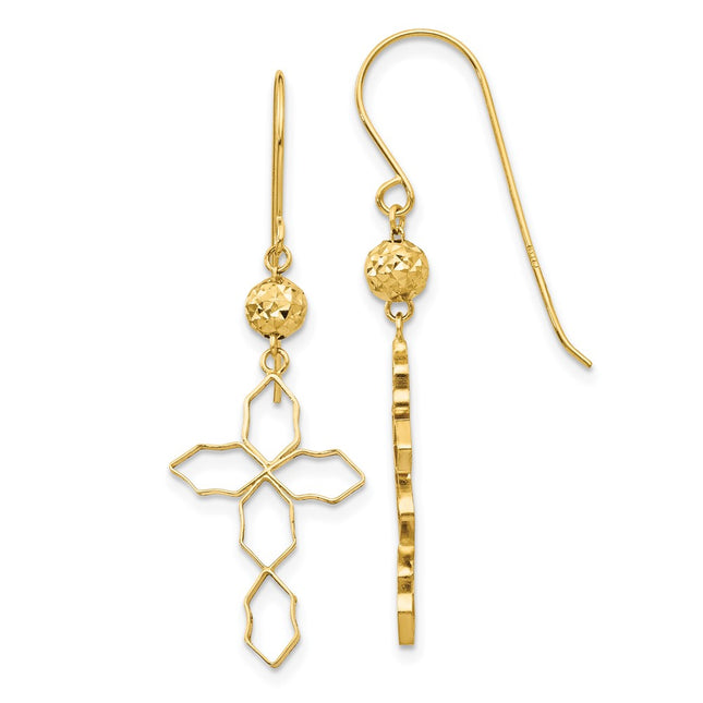 14k Yellow Gold Earrings Style TL545 - Classique Jewelry Inc.
