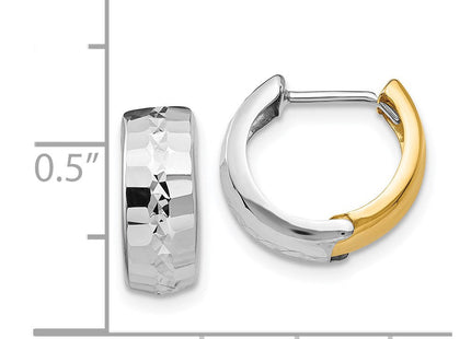 14K gold hoop earrings, further view