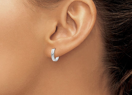 14K white gold hoop earrings, another view