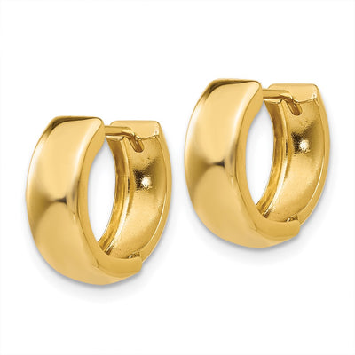 14K Hinged Hoop Earrings, 12 x 4.5mm