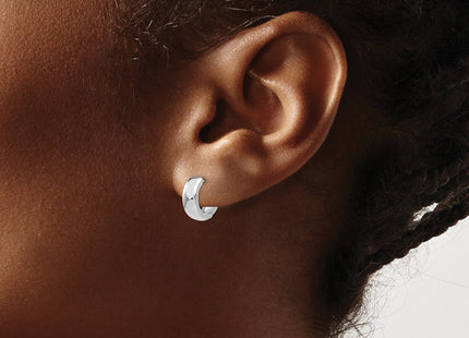 14K white gold hoop earrings, another view