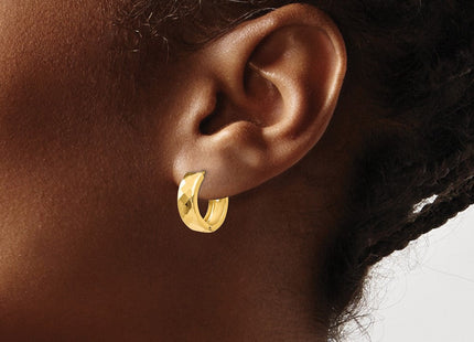 14K gold hoop earrings, another view