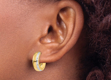 14k Yellow & Rhodium Earrings Style TL580 - Classique Jewelry Inc.