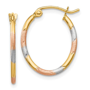 14k Yellow & Rhodium Earrings Style TL637 - Classique Jewelry Inc.
