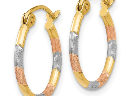 14k Yellow & Rhodium Earrings Style TL640 - Classique Jewelry Inc.