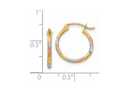14k Yellow & Rhodium Earrings Style TL640 - Classique Jewelry Inc.
