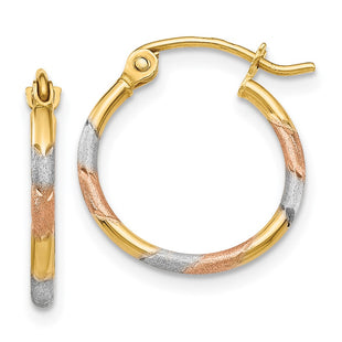 14k Yellow & Rhodium Earrings Style TL640 - Classique Jewelry Inc.