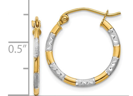 14k Yellow & Rhodium Earrings Style TL658 - Classique Jewelry Inc.