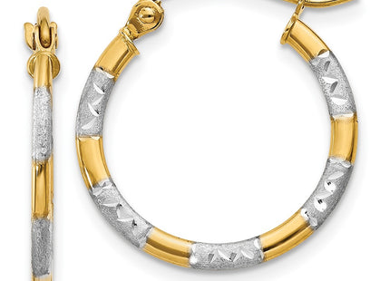 14k Yellow & Rhodium Earrings Style TL658 - Classique Jewelry Inc.