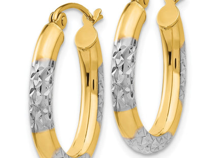 14k Yellow & Rhodium Earrings Style TL659 - Classique Jewelry Inc.