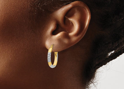 14k Yellow & Rhodium Earrings Style TL659 - Classique Jewelry Inc.
