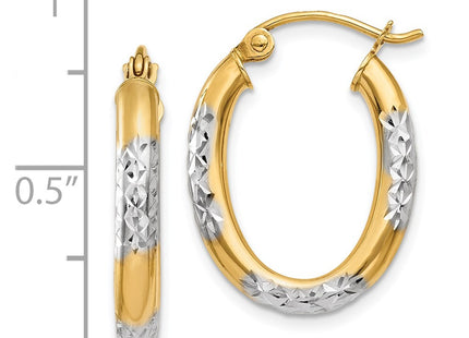 14k Yellow & Rhodium Earrings Style TL659 - Classique Jewelry Inc.