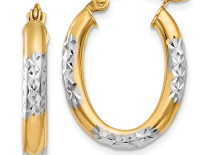 14k Yellow & Rhodium Earrings Style TL659 - Classique Jewelry Inc.