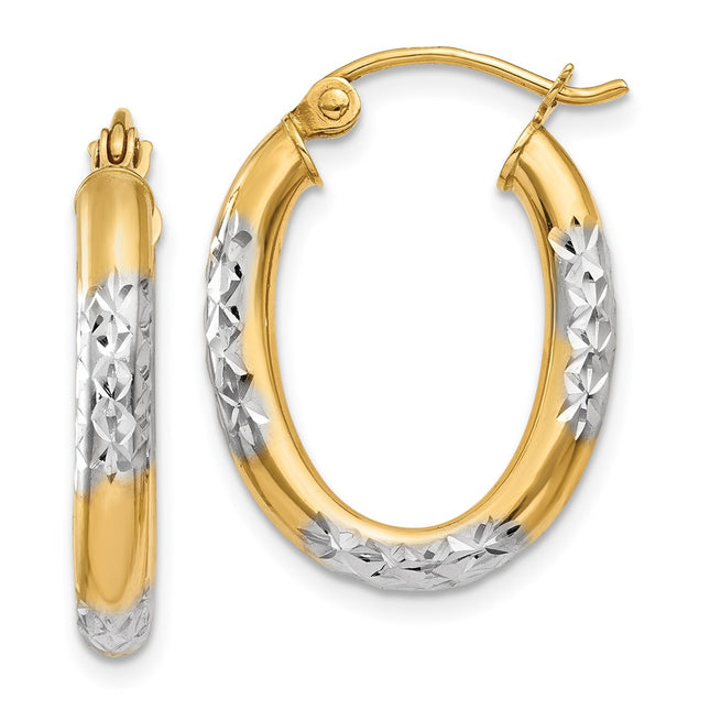 14k Yellow & Rhodium Earrings Style TL659 - Classique Jewelry Inc.