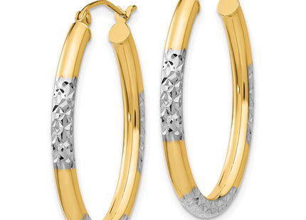 14k Yellow & Rhodium Earrings Style TL660 - Classique Jewelry Inc.