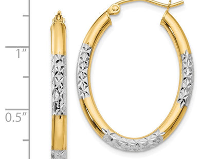 14k Yellow & Rhodium Earrings Style TL660 - Classique Jewelry Inc.