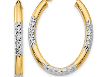 14k Yellow & Rhodium Earrings Style TL660 - Classique Jewelry Inc.