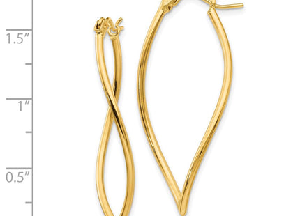 14k Polished Fancy Hoop Earrings (Style TL672)