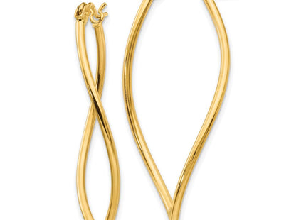 14k Polished Fancy Hoop Earrings (Style TL672)