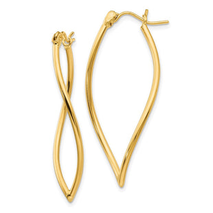 14k Polished Fancy Hoop Earrings (Style TL672)