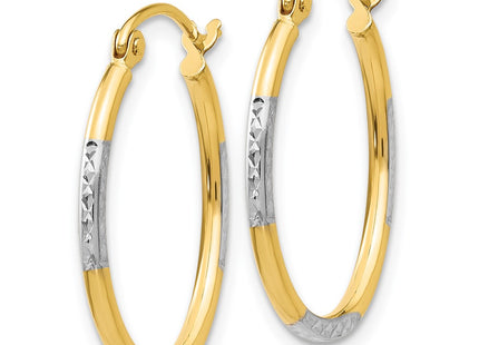 14k Yellow & Rhodium Earrings Style TL673 - Classique Jewelry Inc.