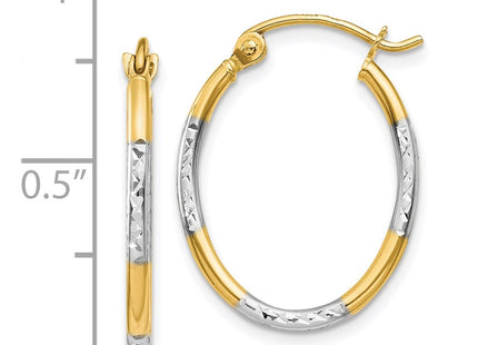 14k Yellow & Rhodium Earrings Style TL673 - Classique Jewelry Inc.