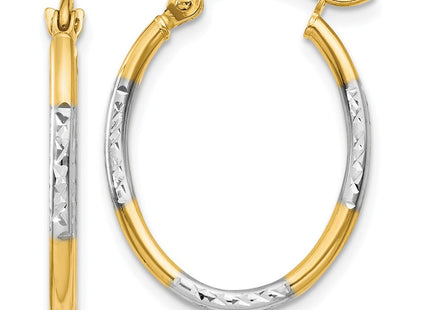 14k Yellow & Rhodium Earrings Style TL673 - Classique Jewelry Inc.