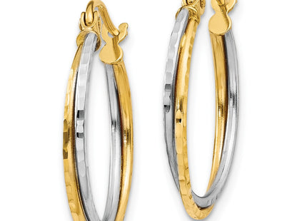 14k Two-tone Earrings Style TL678 - Classique Jewelry Inc.