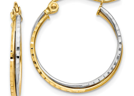 14k Two-tone Earrings Style TL678 - Classique Jewelry Inc.
