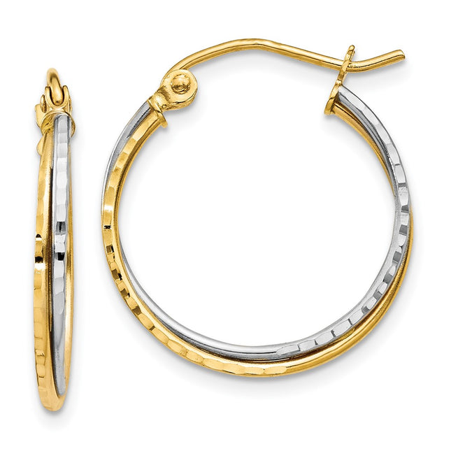 14k Two-tone Earrings Style TL678 - Classique Jewelry Inc.