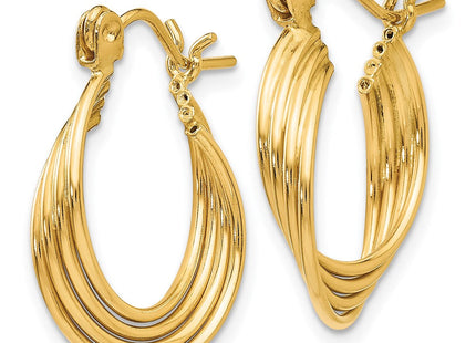 14k Polished Circles Hoop Earrings (Style TL680)