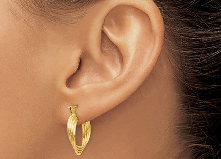 14k Polished Circles Hoop Earrings (Style TL680)