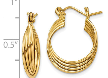 14k Polished Circles Hoop Earrings (Style TL680)