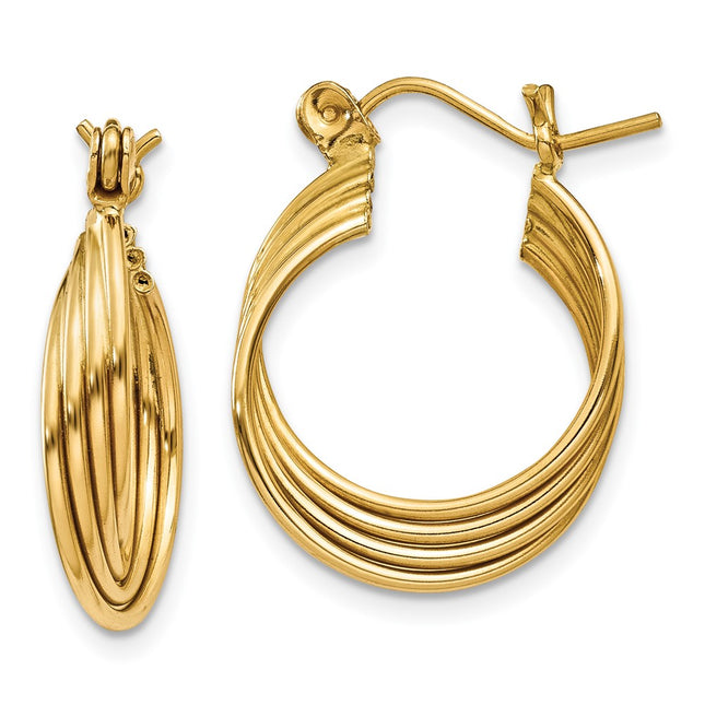 14k Yellow Gold Earrings Style TL680 - Classique Jewelry Inc.