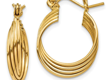 14k Polished Circles Hoop Earrings (Style TL680)