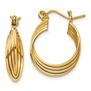 14k Polished Circles Hoop Earrings (Style TL680)