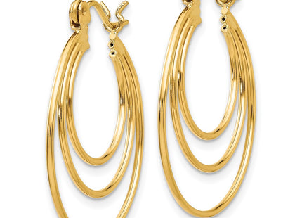 14K gold circle hoop earrings, alternate view