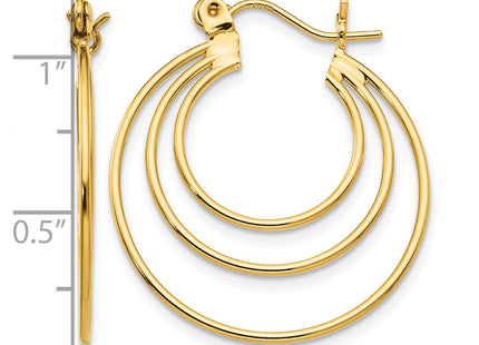 14k Polished Circles Hoop Earrings, 25 x 27mm